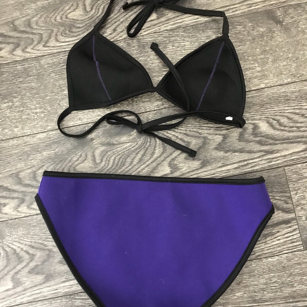 Purple & Black Triangle Bikini